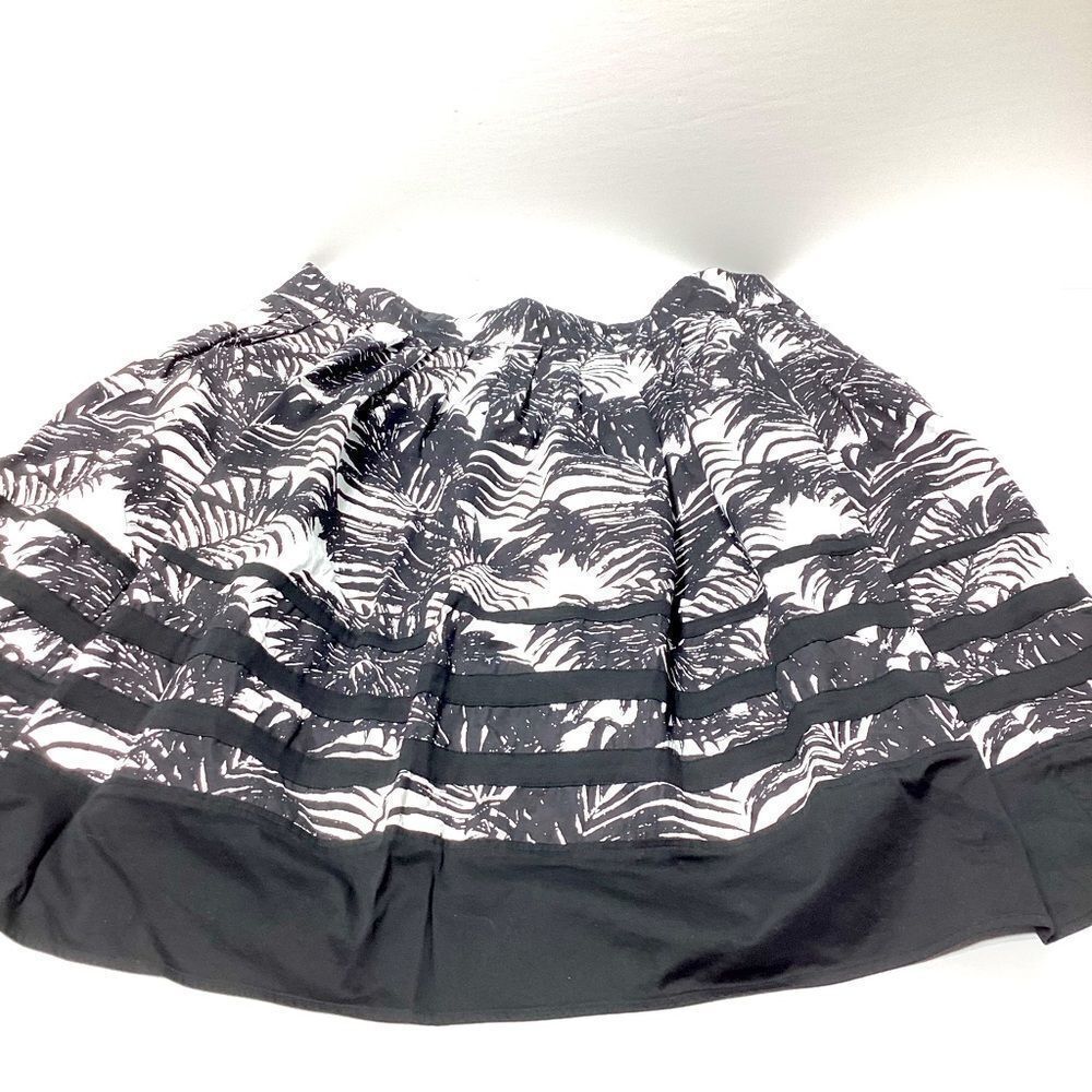 eShakti Black and White Patterned Skirt